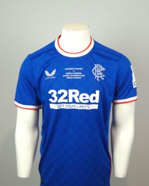 Glasgow Rangers wedstrijd gedragen thuisshirt (Rangers Legends) 2023 Alan Hutton maat - L