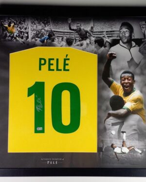Brazilië: ingelijst thuisshirt Gesigneerd door Pelé (Incl. certificaat)